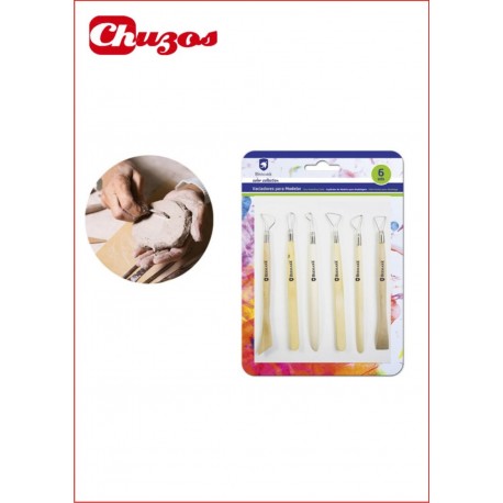 VACIADORES ARCILLA PASTA DE MODELAR 6 UDS