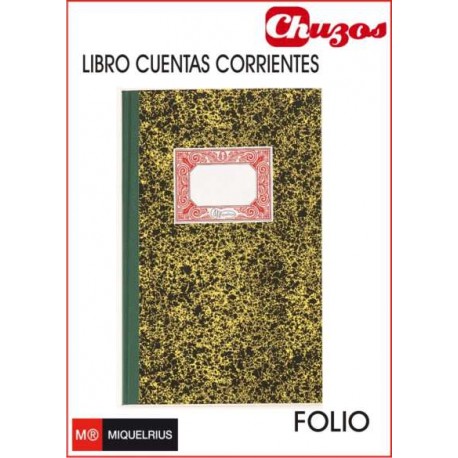 LIBRO CARTONE CUENTAS CORRIENTES FOLIO NATURAL MIQUELRIUS