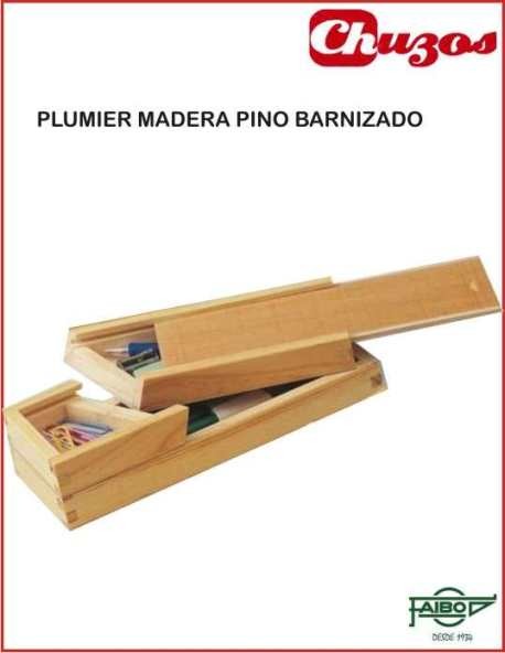 Plumier madera decorar barnizado doble fondo Faibo |www.chuzos.es