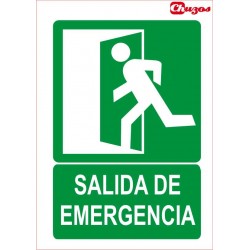 SEÑAL SALIDA DE EMERGENCIA PVC 21 X 29,7 CM