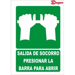 SEÑAL SALIDA DE SOCORRO PVC 21 X 29,7 CM