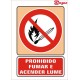 SINAL PROHIBIDO FUMAR E ACENDER LUME PVC 21 X 29,7 CM
