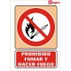 SEÑAL PROHIBIDO FUMAR Y ENCENDER FUEGO PVC 21 X 29,7 CM