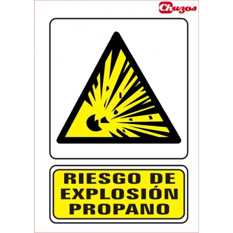 SEÑAL RIESGO EXPLOSION PROPANO PVC 21 X 29,7 CM