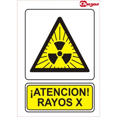 SEÑAL ATENCION RAYOS X PVC 21 X 29,7 CM