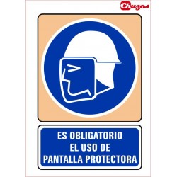 SEÑAL ES OBLIGATORIO EL USO DE PANTALLA PROTECTORA PVC 21 X 29,7 CM