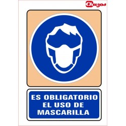SEÑAL ES OBLIGATORIO EL USO DE MASCARILLA PVC 21 X 29,7 CM