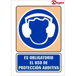 SEÑAL ES OBLIGATORIO EL USO DE PROTECCION AUDITIVA PVC 21 X 29,7 CM