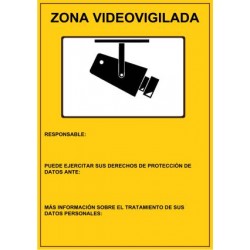 SEÑAL ZONA VIDEOVIGILADA PVC 21 X 29,7 CM