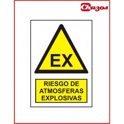 SEÑAL RIESGO DE ATMOSFERAS EXPLOSIVAS PVC 21 X 15 CM